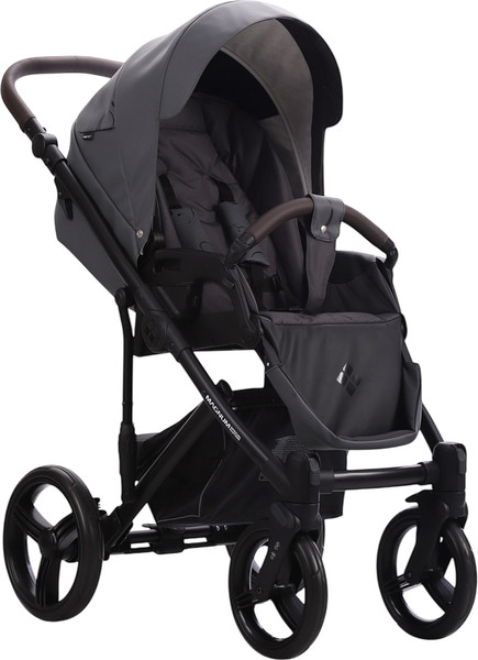 Изображение товара Детская универсальная коляска Bebetto Magnum Light Se Pro 2в1 (07, темно-серая кожа, черная рама)