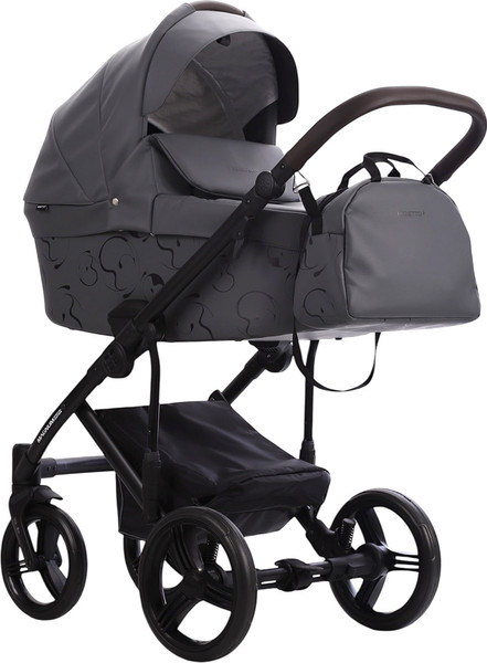 Изображение товара Детская универсальная коляска Bebetto Magnum Light Se Pro 2в1 (07, темно-серая кожа, черная рама)