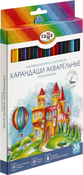 Изображение товара Набор цветных карандашей ГАММА Классические / 221118_05_05  (36цв)