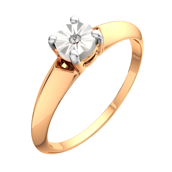 Изображение товара Кольцо из комбинированного золота ZORKA 2D00187.14K.B.ZZ (р.17,5, с бриллиантом)