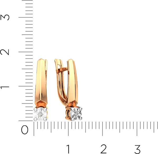Изображение товара Серьги из комбинированного золота ZORKA 3D00278.14K.B.ZZ (с бриллиантами)