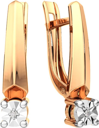 Изображение товара Серьги из комбинированного золота ZORKA 3D00278.14K.B.ZZ (с бриллиантами)
