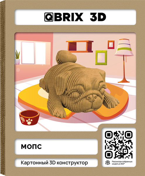Изображение товара Конструктор QBRIX Мопс 3D 20082