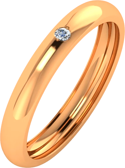 Изображение товара Кольцо обручальное из розового золота ZORKA 1D3048 (р.18, с бриллиантом)