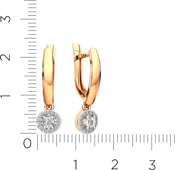 Изображение товара Серьги из комбинированного золота ZORKA 3D00467.14K.B.ZZ (с бриллиантами)