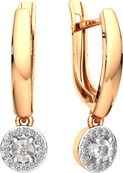 Изображение товара Серьги из комбинированного золота ZORKA 3D00467.14K.B.ZZ (с бриллиантами)