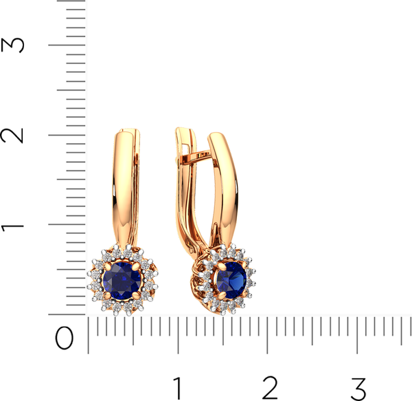 Изображение товара Серьги из розового золота ZORKA 3D10143.14K.R.ZZ (с бриллиантами и сапфиром)