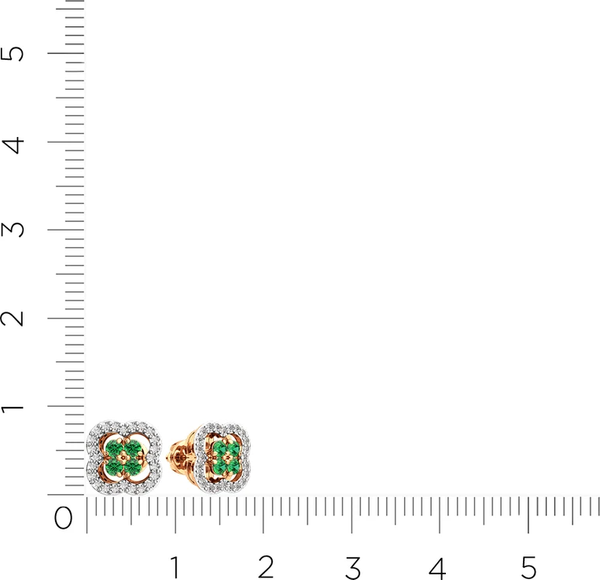 Изображение товара Серьги из розового золота ZORKA 3D20113.14K.R (с бриллиантами и изумрудом)