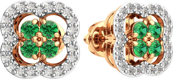 Изображение товара Серьги из розового золота ZORKA 3D20113.14K.R (с бриллиантами и изумрудом)