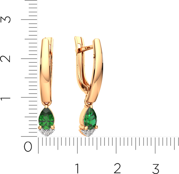 Изображение товара Серьги из розового золота ZORKA 3D20148.14K.R.ZZ (с бриллиантами и изумрудом)