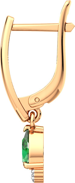 Изображение товара Серьги из розового золота ZORKA 3D20148.14K.R.ZZ (с бриллиантами и изумрудом)