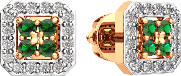 Изображение товара Серьги из розового золота ZORKA 3D20155.14K.R (с бриллиантами и изумрудом)