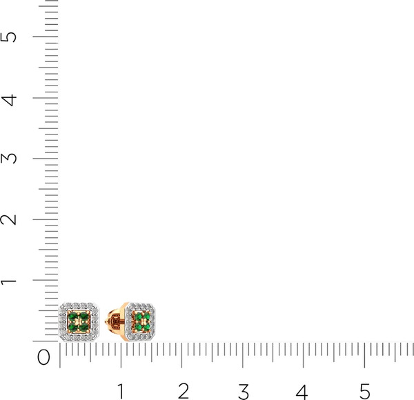 Изображение товара Серьги из розового золота ZORKA 3D20155.14K.R (с бриллиантами и изумрудом)