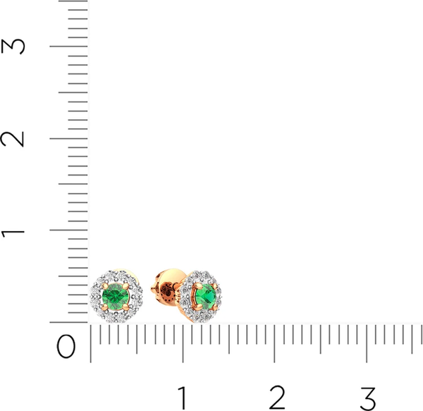 Изображение товара Серьги из розового золота ZORKA 3D20168.14K.R (с бриллиантами и изумрудом)