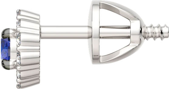 Изображение товара Серьги из белого золота ZORKA 3D10168.14K.W (с бриллиантами и сапфиром)