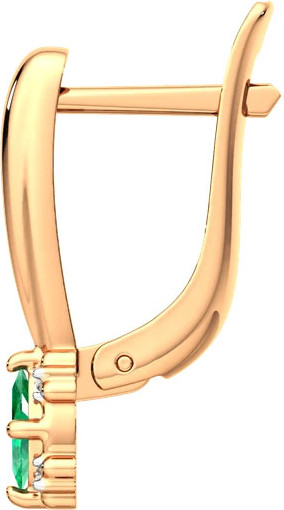 Изображение товара Серьги из розового золота ZORKA 3D2038.14K.R (с бриллиантами и изумрудом)