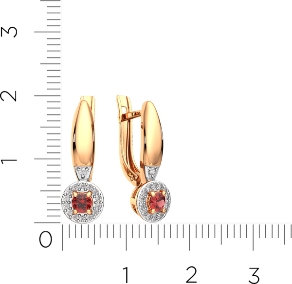 Изображение товара Серьги из розового золота ZORKA 3D30154.14K.R.ZZ (с бриллиантами и рубином)