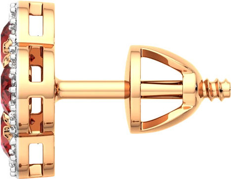 Изображение товара Серьги из розового золота ZORKA 3D3098.14K.R (с бриллиантами и рубином)