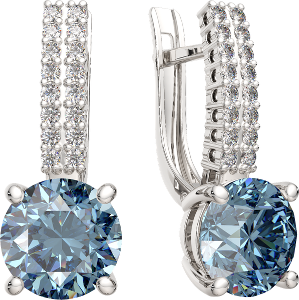 Изображение товара Серьги из белого золота ZORKA 3D41208.14K.W (с бриллиантами и топазом)