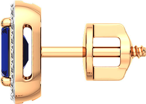 Изображение товара Серьги из розового золота ZORKA 3D10176.14K.R (с бриллиантами и сапфиром)
