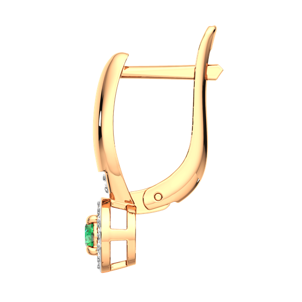 Изображение товара Серьги из розового золота ZORKA 3D20154.14K.R.ZZ (с бриллиантами и изумрудом)