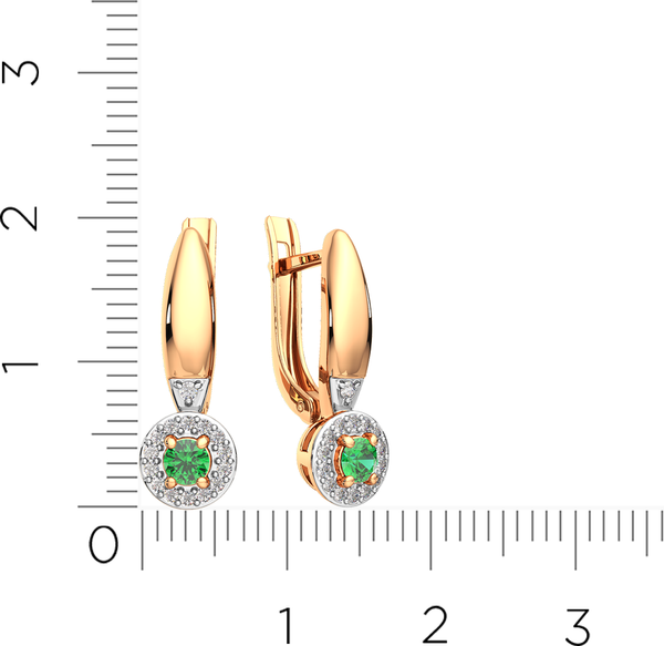 Изображение товара Серьги из розового золота ZORKA 3D20154.14K.R.ZZ (с бриллиантами и изумрудом)