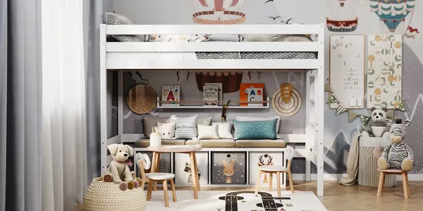 Изображение товара Кровать-чердак детская Савушка Савушка-02 90x200 / КС/ЧР-02-90Х200-Б (белый)