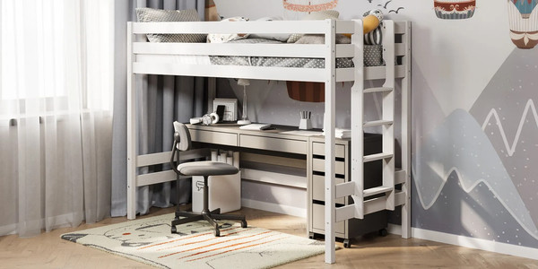 Изображение товара Кровать-чердак детская Савушка Савушка-02 90x200 / КС/ЧР-02-90Х200-Б (белый)