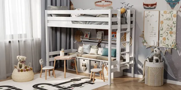 Изображение товара Кровать-чердак детская Савушка Савушка-02 90x180 / КС/ЧР-02-90Х180-Б (белый)