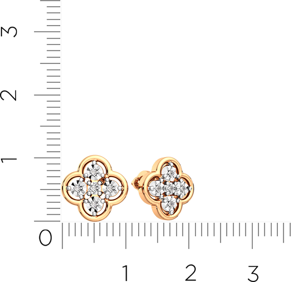 Изображение товара Серьги из комбинированного золота ZORKA 3D00584.14K.B.ZZ (с бриллиантами)