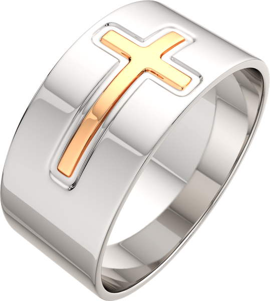 Изображение товара Кольцо из серебра ZORKA 0270047.G14K.ZZ.REL (р.18.5, с золотой вставкой)