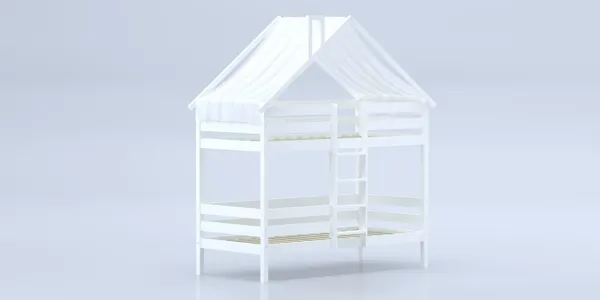 Изображение товара Стилизованная кровать детская Савушка Савушка-06 90x200 / КС-06-2Я-Б-90х200 (белый)