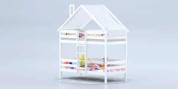 Изображение товара Стилизованная кровать детская Савушка Савушка-06 90x200 / КС-06-2Я-Б-90х200 (белый)