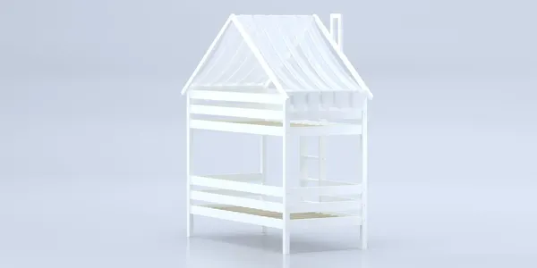 Изображение товара Стилизованная кровать детская Савушка Савушка-06 90x180 / КС-06-2Я-Б-90Х180 (белый)