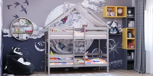 Изображение товара Стилизованная кровать детская Савушка Савушка-06 90x180 / КС-06-2Я-К/К-90х180 (капучино)