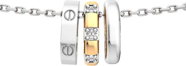 Изображение товара Колье из серебра ZORKA 0550034.G14K (40см, с фианитами и золотой вставкой)