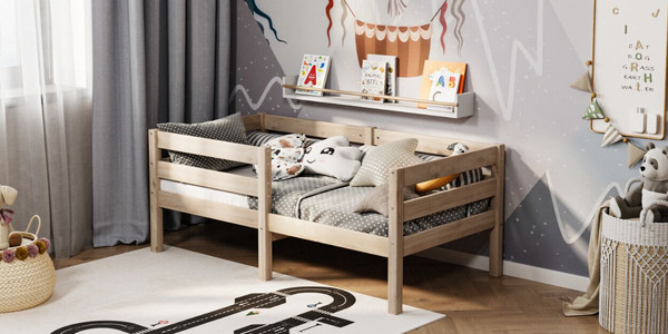 Изображение товара Кровать-тахта детская Савушка Савушка-11 80x160 / КС-11-80х160-БО (без окрашивания)