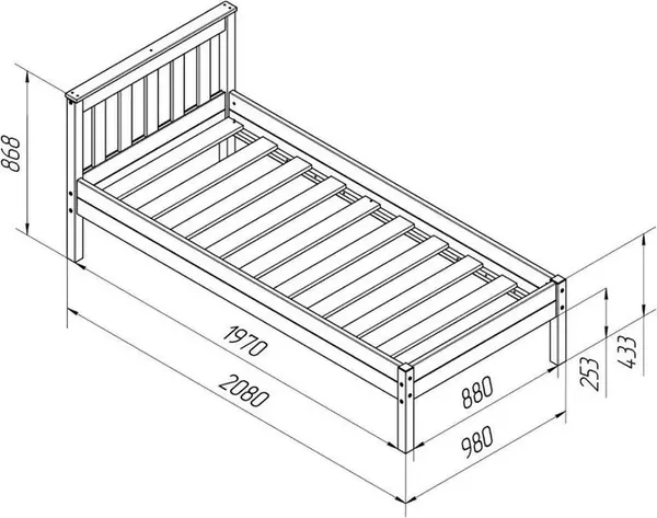 Изображение товара Односпальная кровать Савушка Савушка-10 90x200 / КС-10-БО-90х200 (без окрашивания)