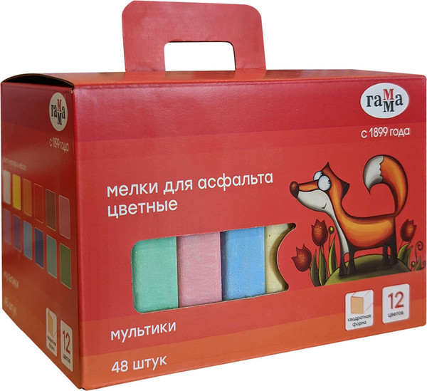Изображение товара Набор мела канцелярского ГАММА Мультики / 9022348 (48шт)