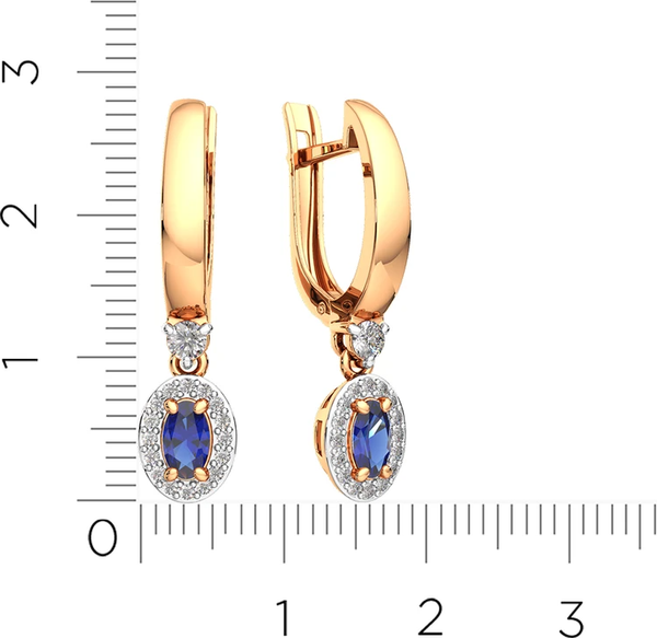 Изображение товара Серьги из розового золота ZORKA 3D10139.14K.R (с бриллиантами и сапфиром)