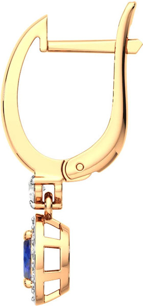 Изображение товара Серьги из розового золота ZORKA 3D10139.14K.R (с бриллиантами и сапфиром)