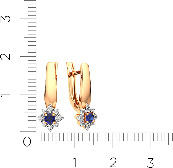 Изображение товара Серьги из розового золота ZORKA 3D10142.14K.R.ZZ (с бриллиантами и сапфиром)