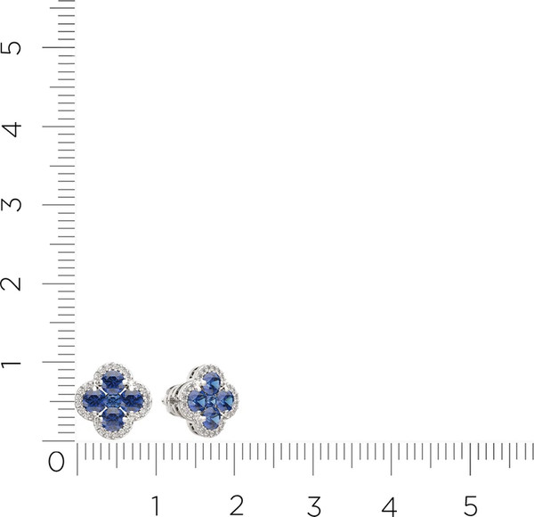 Изображение товара Серьги из белого золота ZORKA 3D1098.14K.W (с сапфирами и бриллиантом)