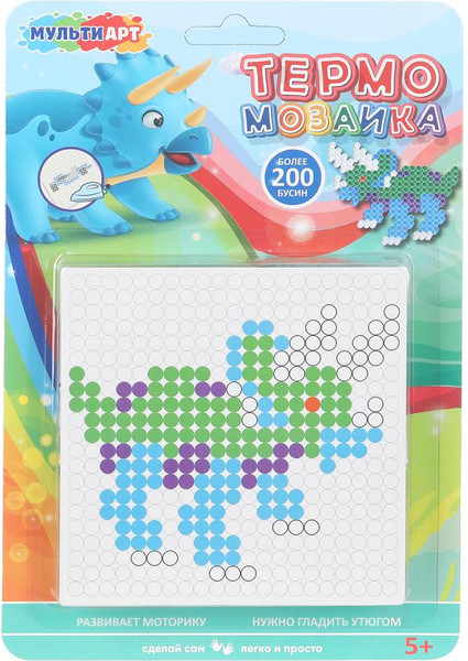 Изображение товара Развивающая игра MultiArt Термомозаика Динозавр / IB400-120523