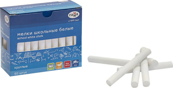 Изображение товара Набор мела канцелярского ГАММА 71020201 (50шт, белые)