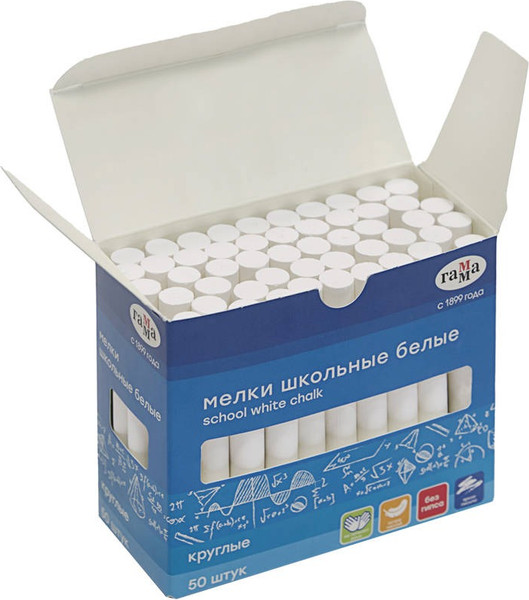 Изображение товара Набор мела канцелярского ГАММА 71020201 (50шт, белые)