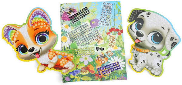 Изображение товара Набор алмазной вышивки MultiArt Кристальная мозаика фигурная Песики / CRYSTFIG-114797