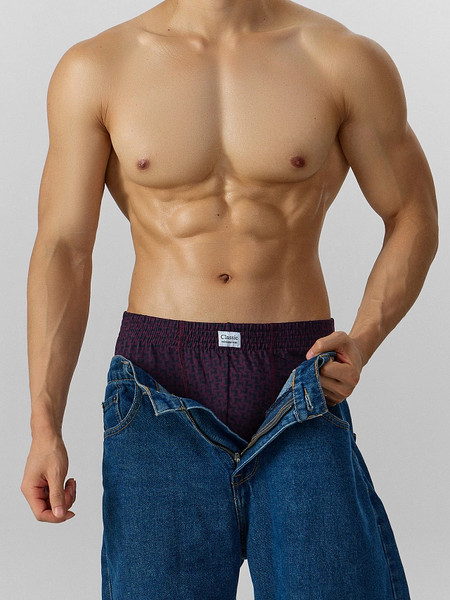 Изображение товара Трусы мужские Mark Formelle 411143 (р.102-112, геометрия на темно-пурпурном)