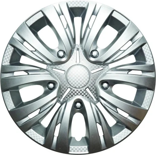 Изображение товара Набор колпаков LION Лион 13" карбон пруж. LW1308 (2шт, серебристый)