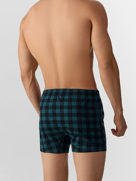 Изображение товара Трусы мужские Mark Formelle 411152 (р.94-104, черная клетка на зеленом)